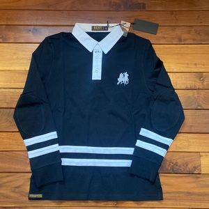 NWT Breezy Excursion Best Assassin Rugby Long Sleeve Polo Small